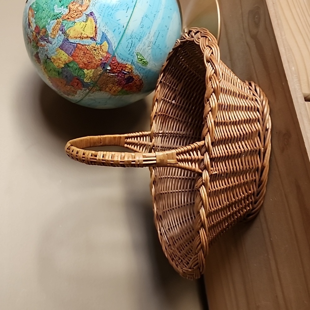 Vintage rattan wicker basket